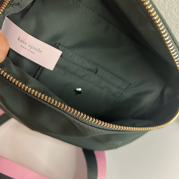 Kate Spade Dark Green Bag with Pink and Black Strap - Picture 3 of 6